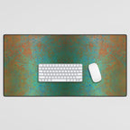 Vintage Teal and Copper Rust Desk Mat Gallery Image 1