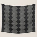 mudcloth diamonds - onyx Wall Tapestry Gallery Image 4