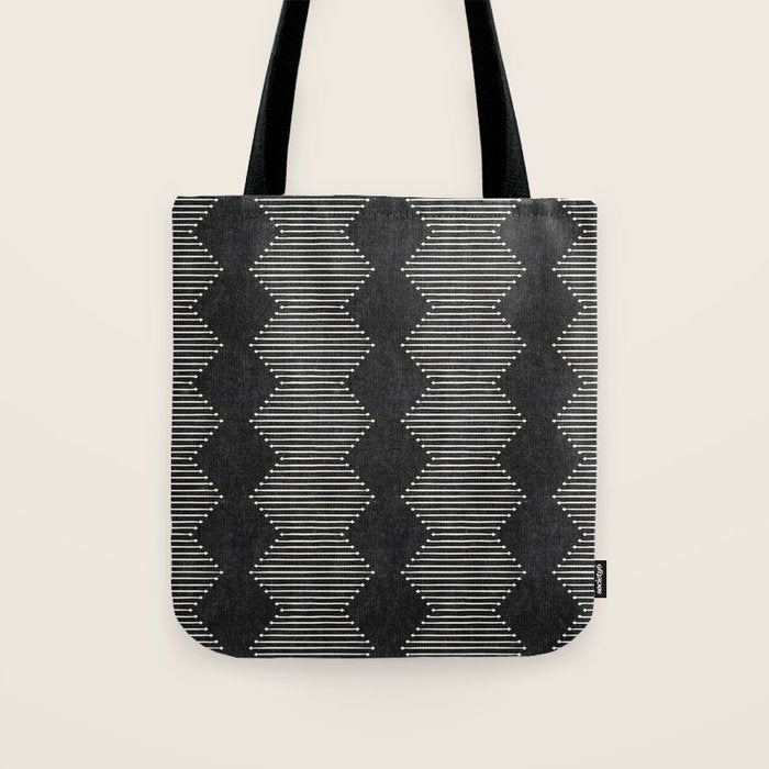 mudcloth diamonds - onyx Tote Bag Gallery Image 1