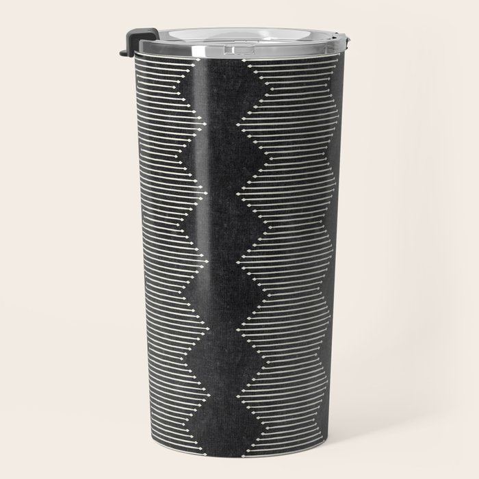 mudcloth diamonds - onyx Travel Mug Gallery Image 3