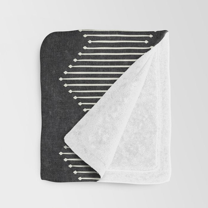 mudcloth diamonds - onyx Throw Blanket Gallery Image 3