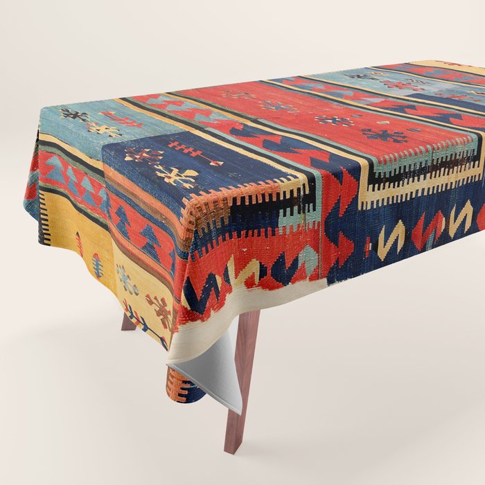 Sivas  Antique Cappadocian Turkish Kilim Print Tablecloth Gallery Image 1
