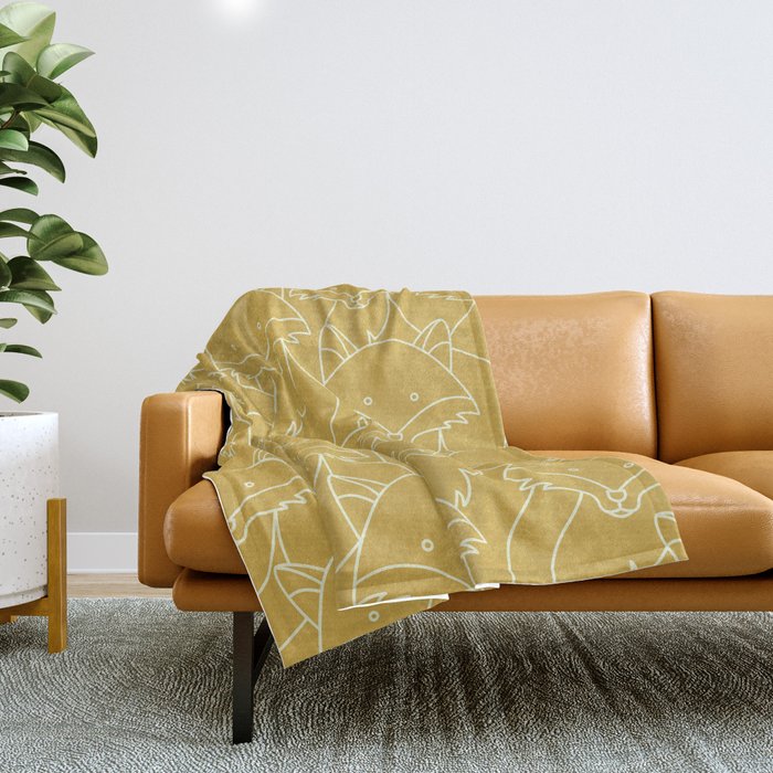 Minimalist Red Fox Throw Blanket Gallery Image 1