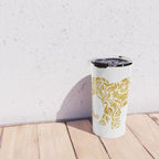 Floral Elephant in Gold Travel Mug Gallery Image 4