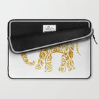 Floral Elephant in Gold Laptop Sleeve Gallery Image 2