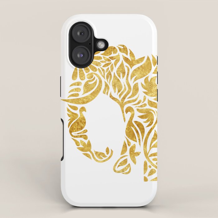 Floral Elephant in Gold iPhone Case Gallery Image 1