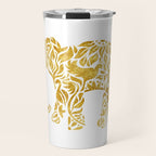 Floral Elephant in Gold Travel Mug Gallery Image 1