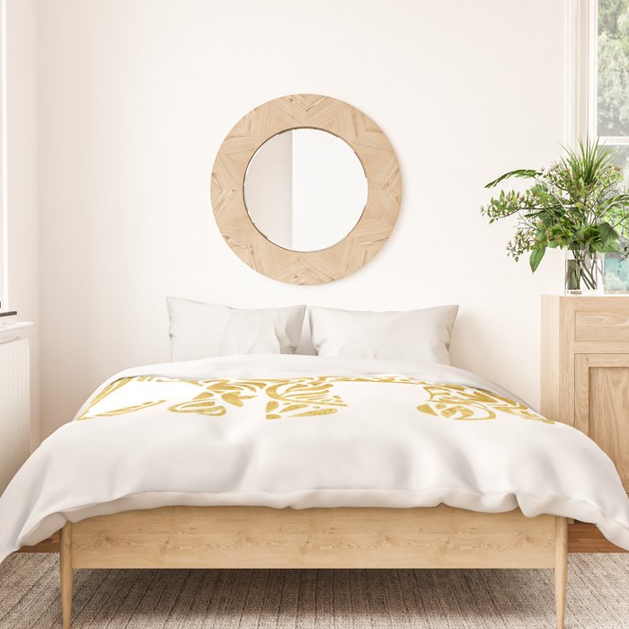 Floral Elephant in Gold Duvet Cover Gallery Image 3