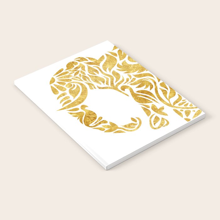 Floral Elephant in Gold Notebook Gallery Image 2