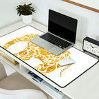 Floral Elephant in Gold Desk Mat Gallery Image 2