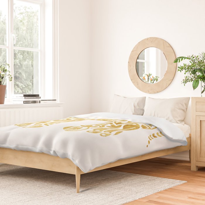 Floral Elephant in Gold Duvet Cover Gallery Image 2