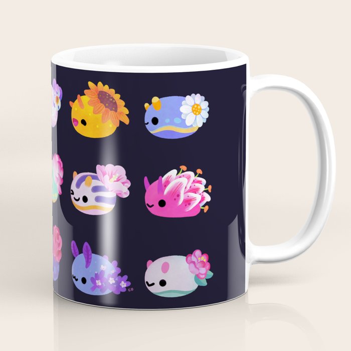 Flower sea slug - dark Coffee Mug Gallery Image 1