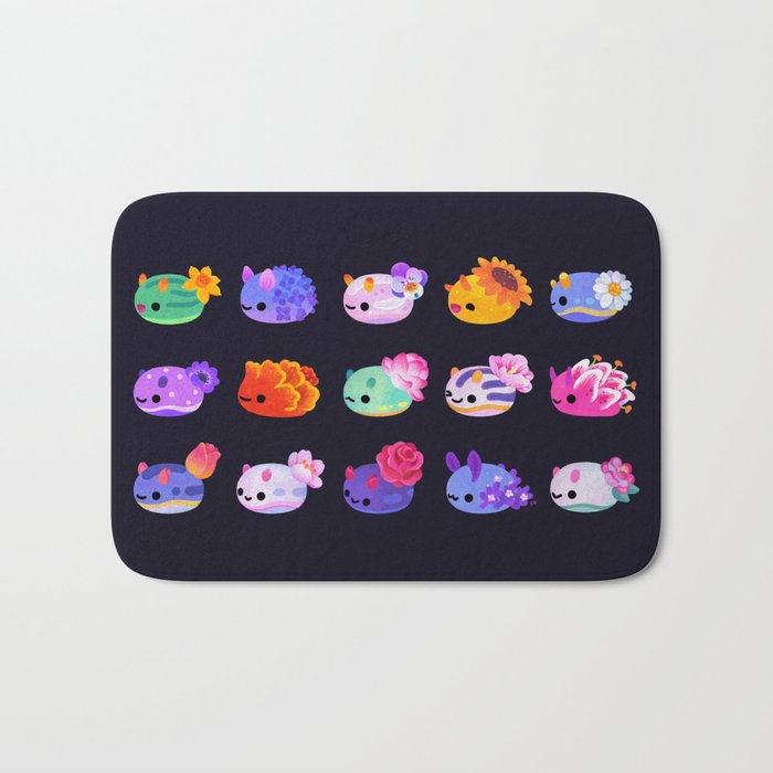 Flower sea slug - dark Bath Mat Gallery Image 1