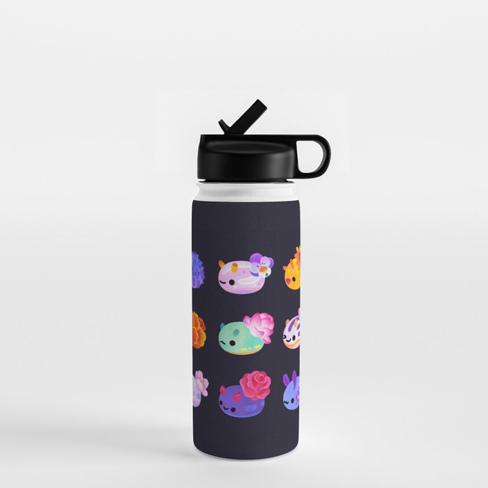 Flower sea slug - dark Water Bottle Gallery Image 1