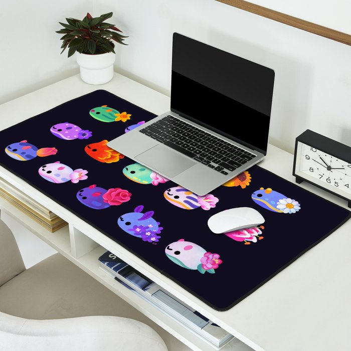 Flower sea slug - dark Desk Mat Gallery Image 2
