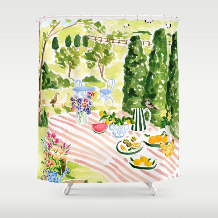 Garden Picnic Shower Curtain Gallery Image 1