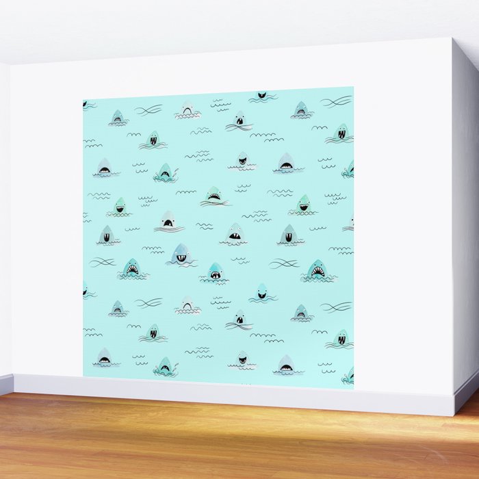 Sharkhead - Shark Pattern Wall Mural Gallery Image 2