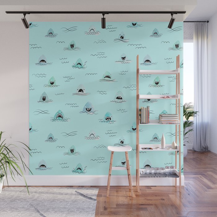 Sharkhead - Shark Pattern Wall Mural