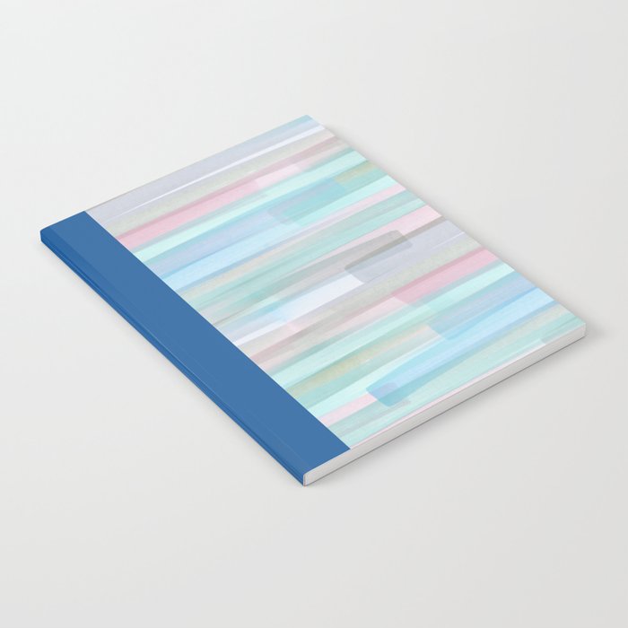 Abstract Watercolor Waves in Sky & Seafoam Notebook Gallery Image 1