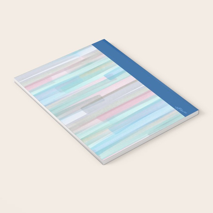 Abstract Watercolor Waves in Sky & Seafoam Notebook Gallery Image 3