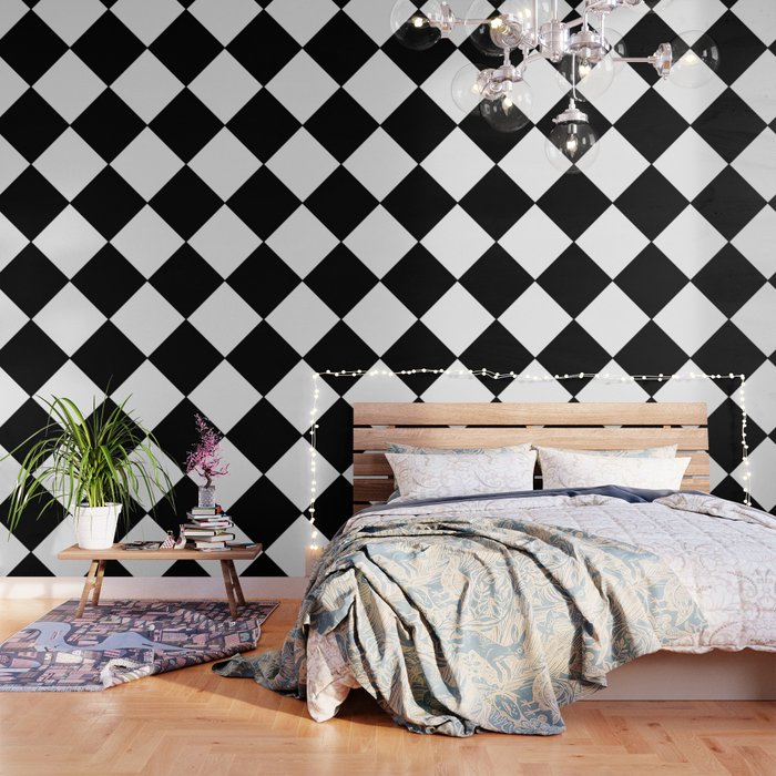 Black and white diamond shape,check,chess pattern  Wallpaper Gallery Image 3