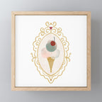 Victorian Watercolor Ice Cream in Frame Mini Art Print Gallery Image 1