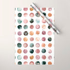 Watercolor Earth Tone Dots Minimal Boho Pattern Wrapping Paper Gallery Image 1