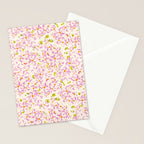 Pink brush stroke flowers Stationery Card Gallery Image 2