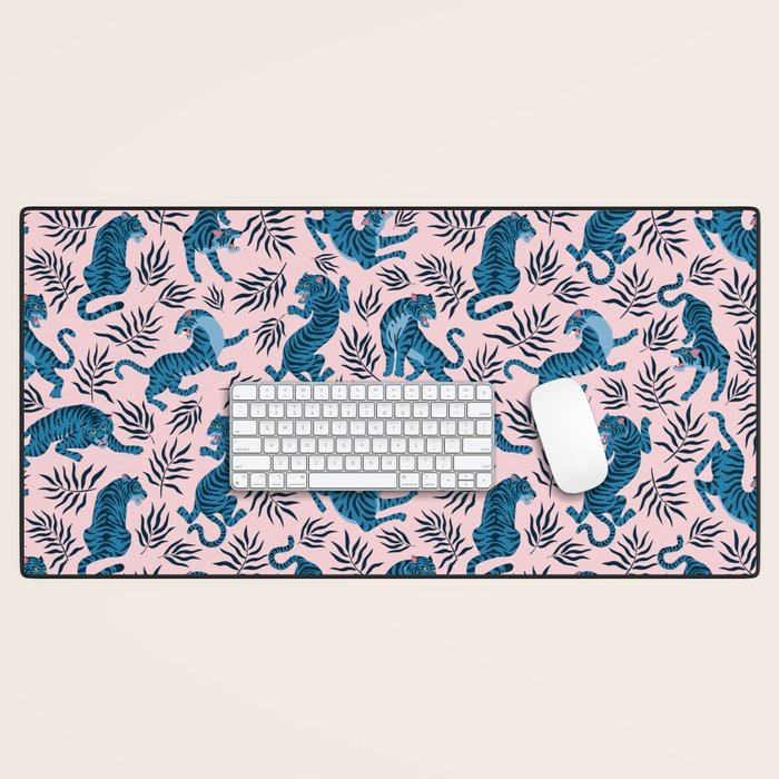 Blue asian tigers Desk Mat Gallery Image 1