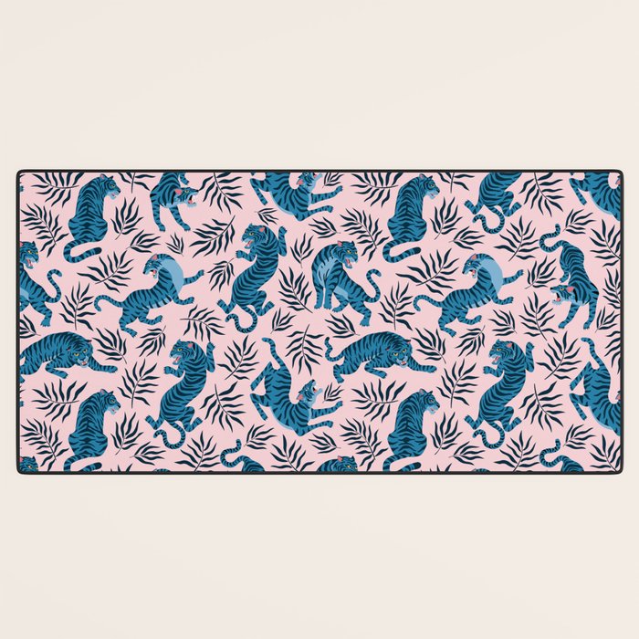 Blue asian tigers Desk Mat Gallery Image 3