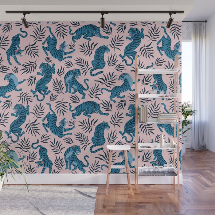 Blue asian tigers Wall Mural Gallery Image 1
