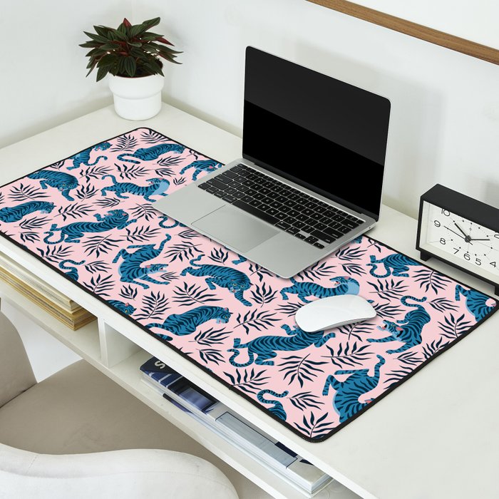Blue asian tigers Desk Mat Gallery Image 2