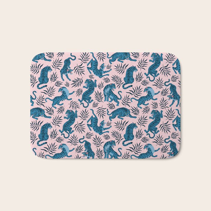 Blue asian tigers Bath Mat Gallery Image 1