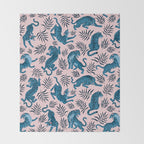 Blue asian tigers Throw Blanket Gallery Image 2