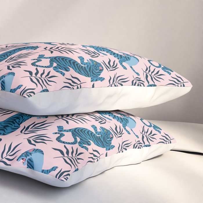 Blue asian tigers Pillow Sham Gallery Image 3