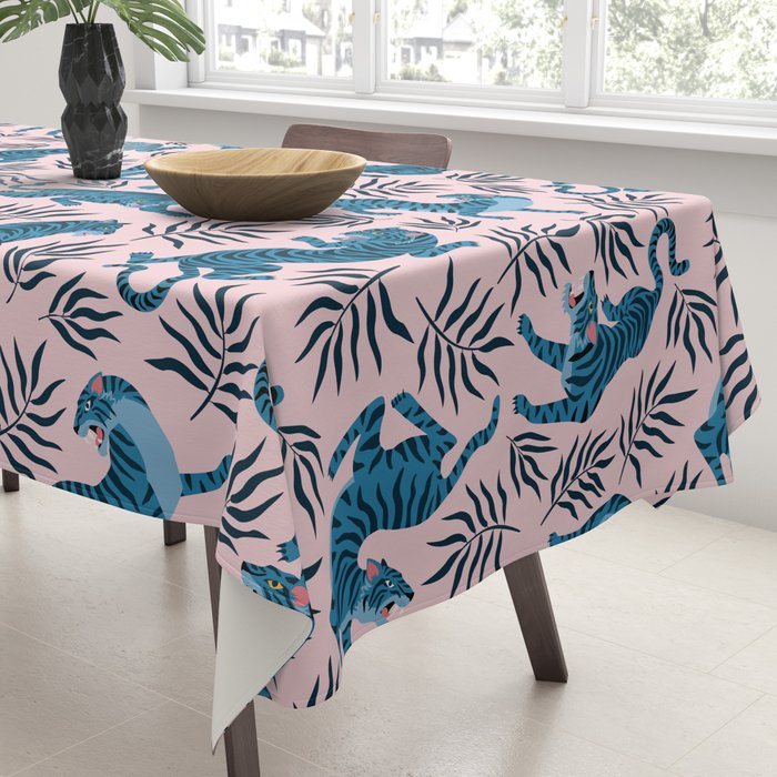 Blue asian tigers Tablecloth Gallery Image 3