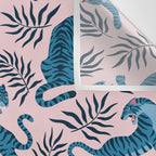 Blue asian tigers Wall Tapestry Gallery Image 3