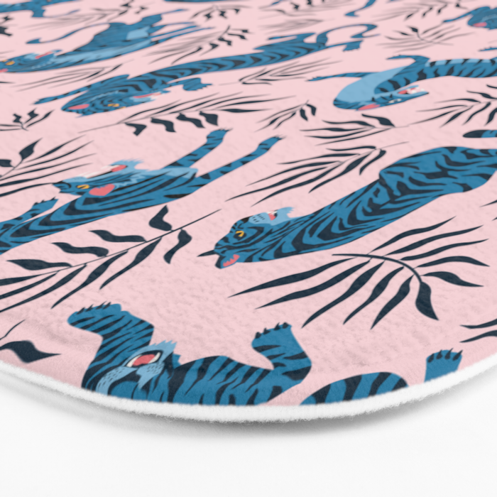 Blue asian tigers Bath Mat Gallery Image 3