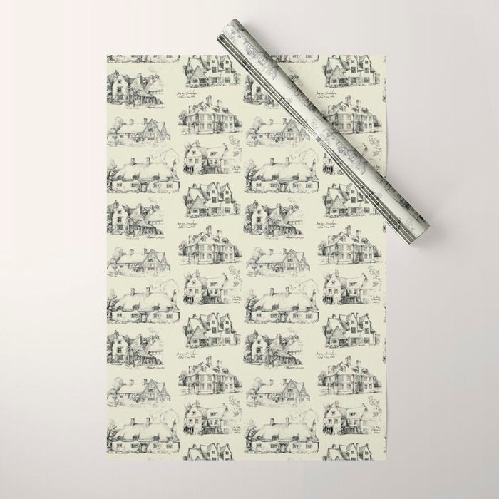 Kitchin Sketchbook Cottages Wrapping Paper Gallery Image 1