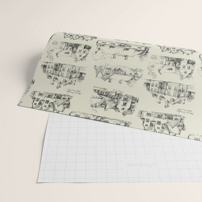 Kitchin Sketchbook Cottages Wrapping Paper Gallery Image 2