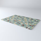 Horses and Sunrise Blue Floral, Horse Love, Wild Horses, Yellow and Pink Flowers Rug Gallery Image 3