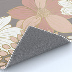Pink and Gold Floral Garden on Gray Rug Gallery Image 4