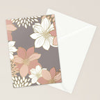 Pink and Gold Floral Garden on Gray Stationery Card Gallery Image 2