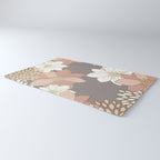 Pink and Gold Floral Garden on Gray Rug Gallery Image 3