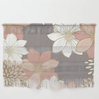 Pink and Gold Floral Garden on Gray Wall Hanging Gallery Image 1