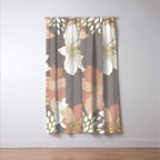 Pink and Gold Floral Garden on Gray Window Curtain Gallery Image 3