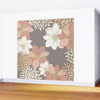 Pink and Gold Floral Garden on Gray Wall Mural Gallery Image 2