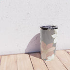 Pink and Gold Floral Garden on Gray Travel Mug Gallery Image 4