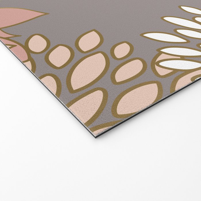 Pink and Gold Floral Garden on Gray Welcome Mat Gallery Image 2