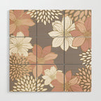Pink and Gold Floral Garden on Gray Wood Wall Art Gallery Image 1